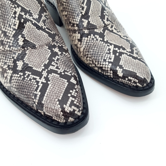 Vince | Delmar Embossed Snake Loafers in Natural, Black - Picture 4 of 9
